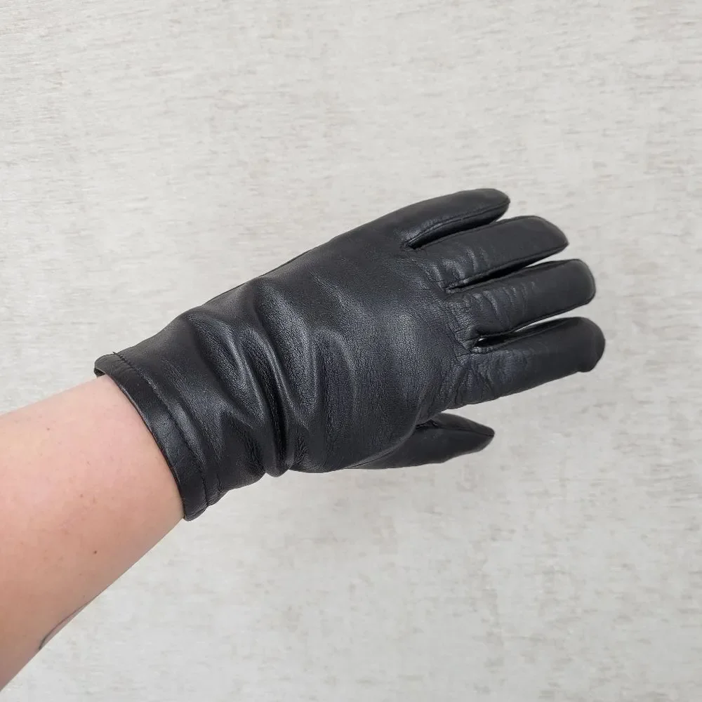 Preston & York Black Leather Driving Gloves